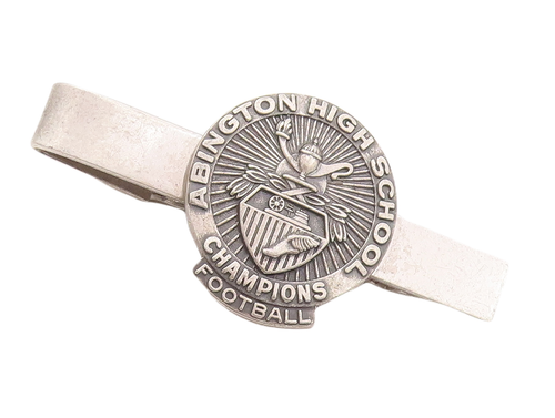 925 Sterling Silver Vintage Tie Clip JOSTENS Football Team Carved Badge TR3740