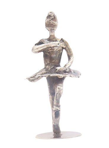 925 Sterling Silver Vintage Decorative Item Brutalist Carved Belle Dancer TR3729