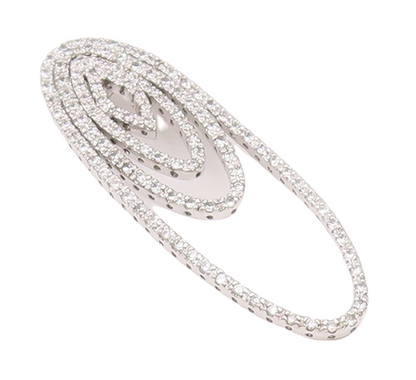 925 Sterling Silver Vintage Pendant Multi CZ Inlay Chain Drop Effect  PT22857