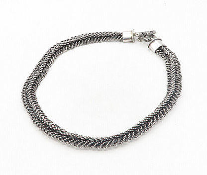 925 Sterling Silver  Vintage Shiny Rope Twist Swirl Chain Necklace  NE1634