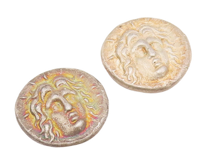 925 Sterling Silver Vintage Coin Antique European Royal Man Face Carved  TR3726