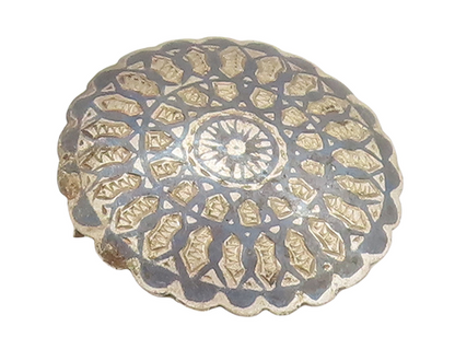 925 Sterling Silver Vintage Brooch Pin Circular Etched Symmetric Pattern BP11083