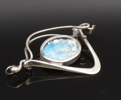 SAMI ZILKA 925 Silver  Vintage Modernist Fused Dichroic Brooch Pin  BP10079
