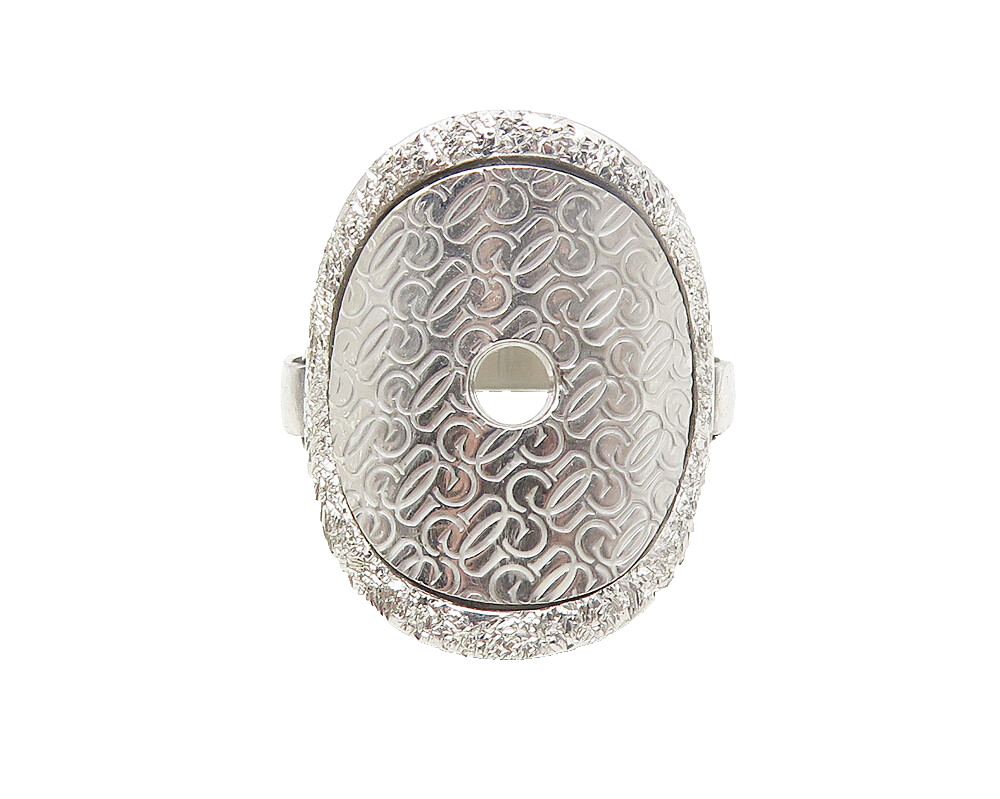 GUESS ITALY 925 Sterling Silver  Shiny Monogram Logo Band Ring Sz 6.5  RG11239