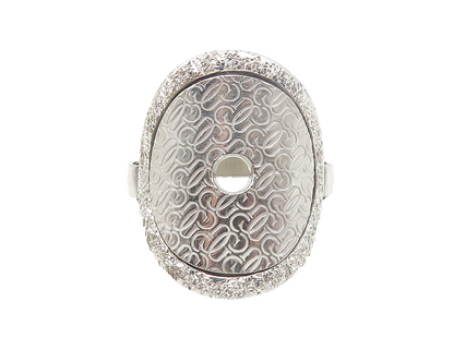 GUESS ITALY 925 Sterling Silver  Shiny Monogram Logo Band Ring Sz 6.5  RG11239