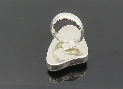 SACCO 925 Sterling Silver  Vintage Recycled Glass Cocktail Ring Sz 7.5 RG20275