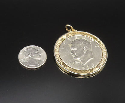 925 Silver  Vintage Linear Textured Edge U.S One Dollar Coin Pendant  PT21703