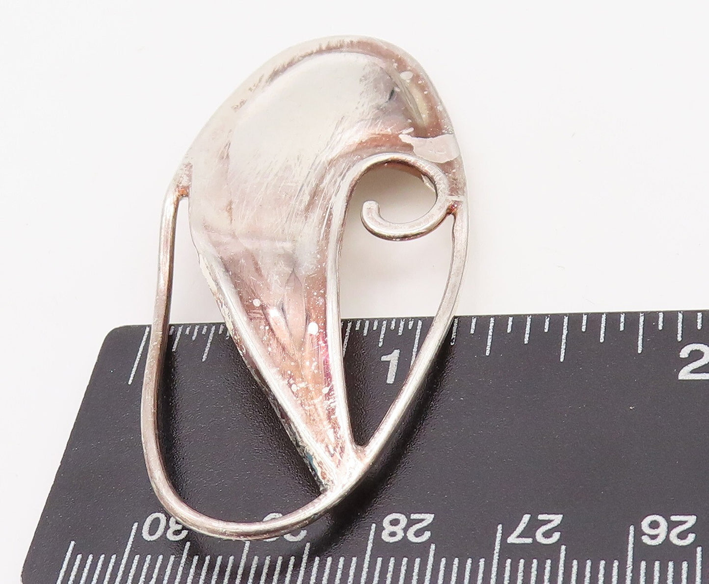 925 Sterling Silver Vintage Brooch Pin Modernist Designer Cutout  BP11247