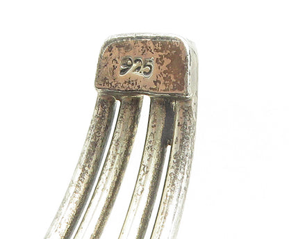 925 Sterling Silver  Vintage Dark Tone Hammered Split Cuff Bracelet  BT4144