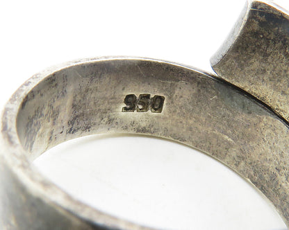 925 Sterling Silver  Vintage Dark Tone Ribbon Wrap Band Ring Sz 7  RG11867