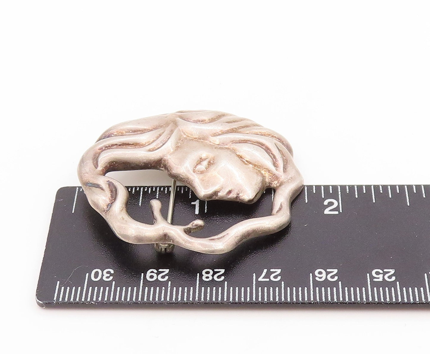 925 Sterling Silver Vintage Brooch Pin MEXICO Art Nouveau Moon Goddess  BP12260