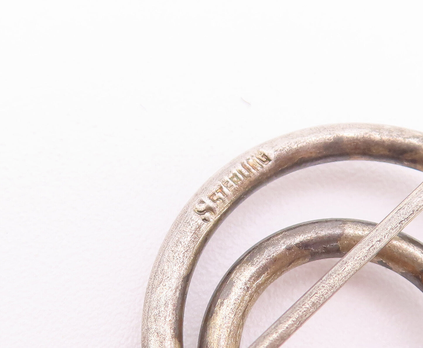 925 Sterling Silver Vintage Brooch Pin Brutalist Symmetric Circles  BP10760