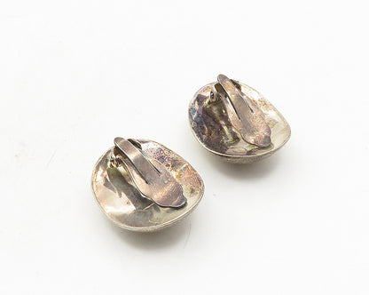 925 Sterling Silver  Vintage Floral Vine Non Pierce Clip On Earrings  EG5285