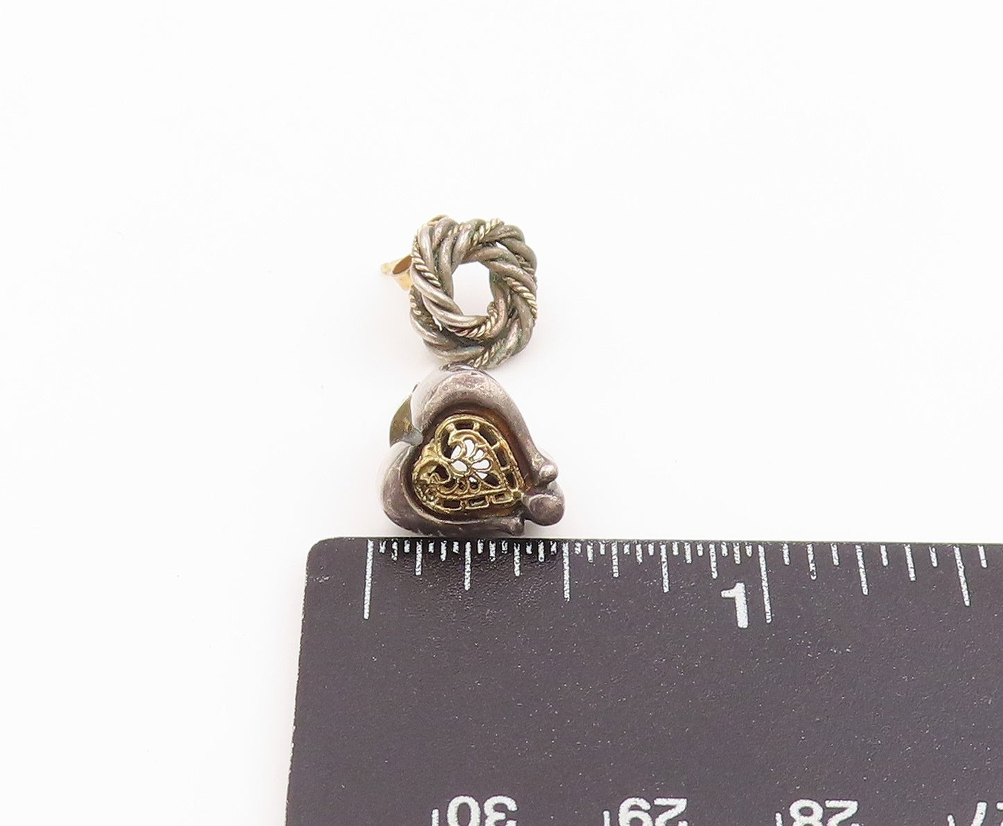 14k Gold & 925 Sterling Silver Vintage Earrings Modernist Single Pieces  EG14303