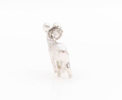 925 Sterling Silver Vintage Pendant 3D Carved Big Horn Sheep Ram Charm  PT23935
