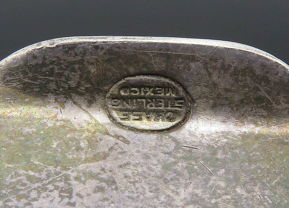 CHASE MEXICO 925 Sterling Silver Vintage Stamped Letter Motif Money Clip  TR2855