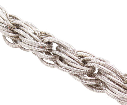 925 Sterling Silver Vintage Bracelet PIANEGONDA Roped Oval Rings Linked  BT11286