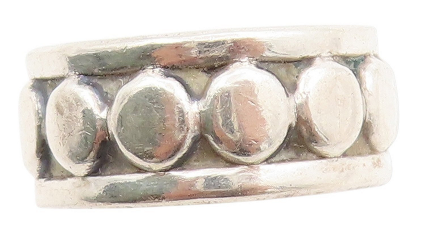 925 Sterling Silver Vintage Ring Tapered Geometric Circle Band  Sz 6  RG33647