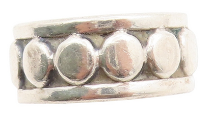 925 Sterling Silver Vintage Ring Tapered Geometric Circle Band  Sz 6  RG33647