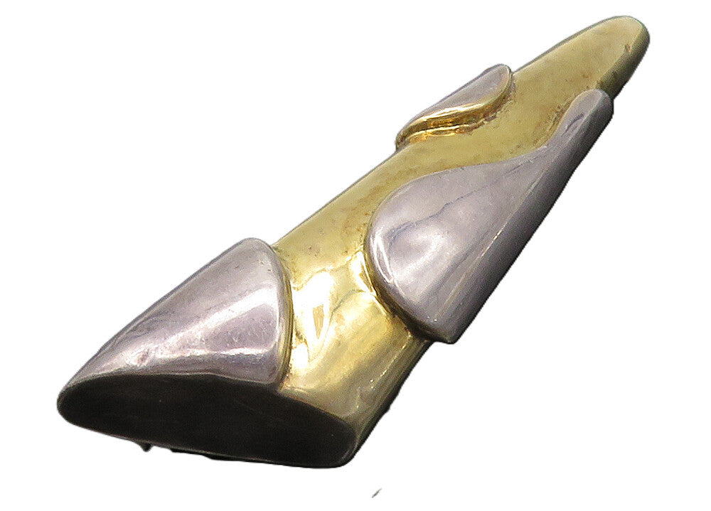 ALEN DIONE RENGAY 925 Silver  Vintage 2 Tone Hollow Design Brooch Pin  BP5017
