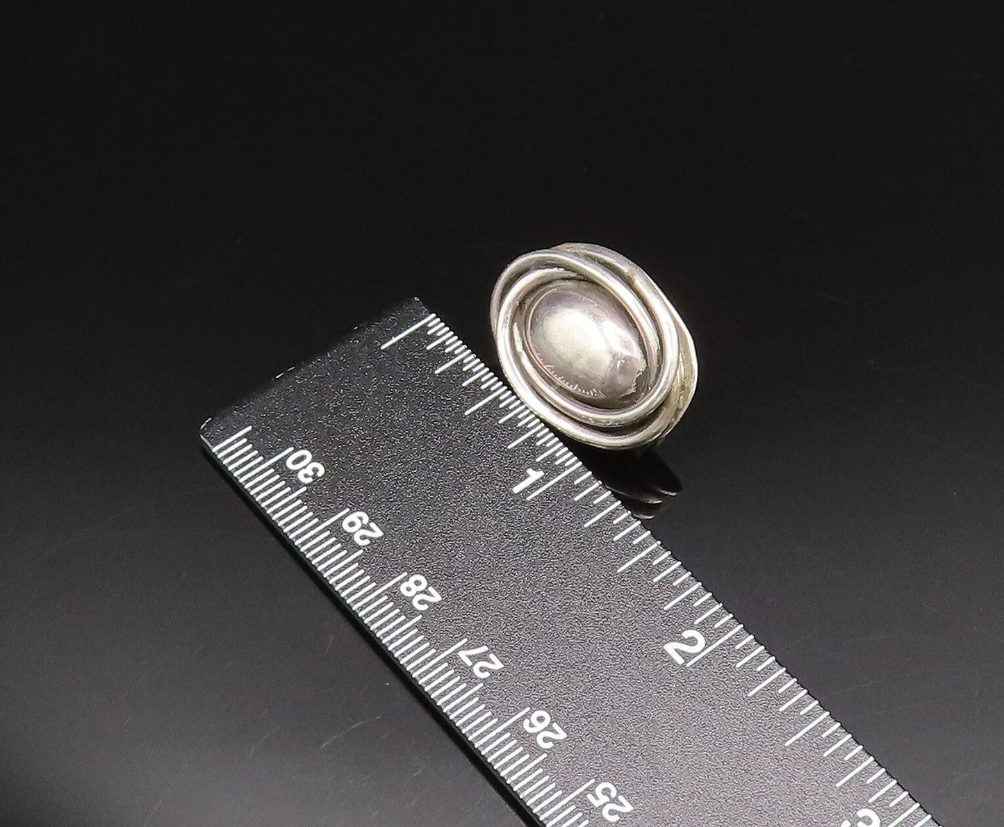 MEXICO 925 Silver  Vintage Wrapped Oval Bead Non Pierced Earrings  EG12098