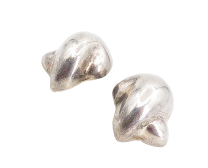 NESTOR MEXICO 925 Silver  Vintage Hollow Dome Non Pierce Drop Earrings  EG4510