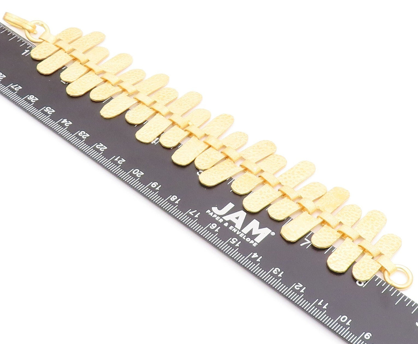 925 Sterling Silver Vintage Bracelet Gold Plated Cutout Oval Slabs  BT10984