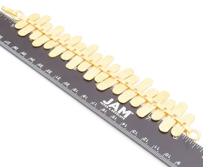 925 Sterling Silver Vintage Bracelet Gold Plated Cutout Oval Slabs  BT10984