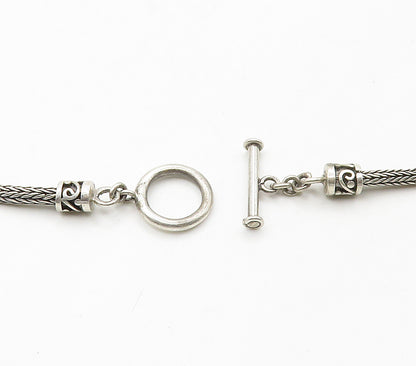 925 Sterling Silver  Vintage Shiny Minimalist Wheat Link Chain Necklace NE2587