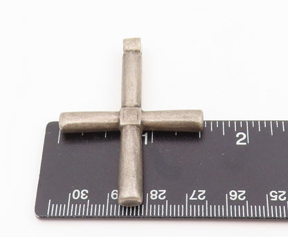 925 Sterling Silver Vintage Pendant Minimalist Solid Religious Cross  PT25513