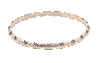 925 Sterling Silver Vintage Bracelet ANTONIA PINEDA Notched Bangle  BT11494