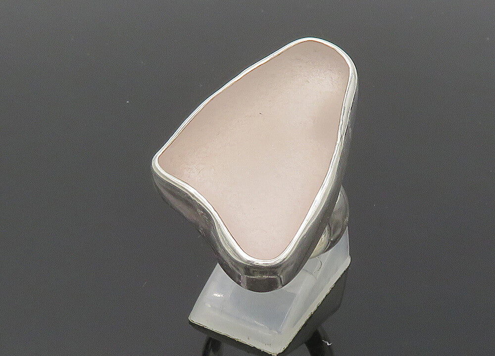 SACCO 925 Sterling Silver  Vintage Recycled Glass Cocktail Ring Sz 7.5 RG20275