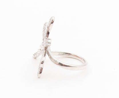 925 Sterling Silver Vintage Ring Multi Shape CZ Dragon Fly Motif  Sz 7  RG35867
