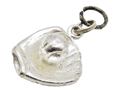 925 Sterling Silver  Vintage Petite Baseball Glove Sports Drop Pendant  PT8226