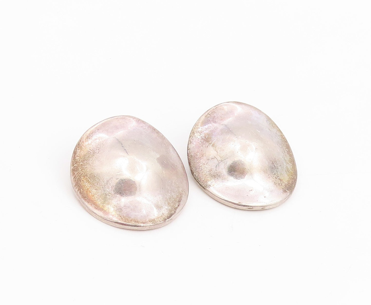 925 Sterling Silver Vintage Earrings RLM STUDIO Modernist Oval Clip On  EG14087