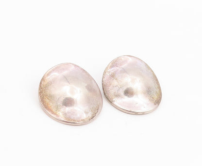 925 Sterling Silver Vintage Earrings RLM STUDIO Modernist Oval Clip On  EG14087