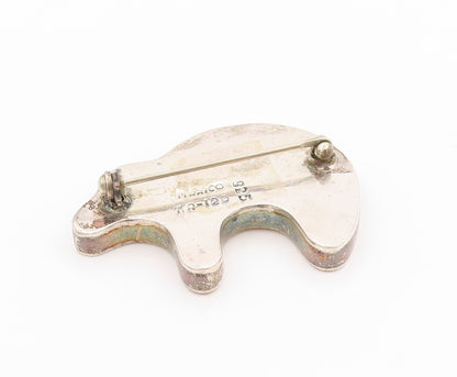 925 Sterling Silver Vintage Brooch Pin MEXICO Modernist Heartline Bear  BP12259
