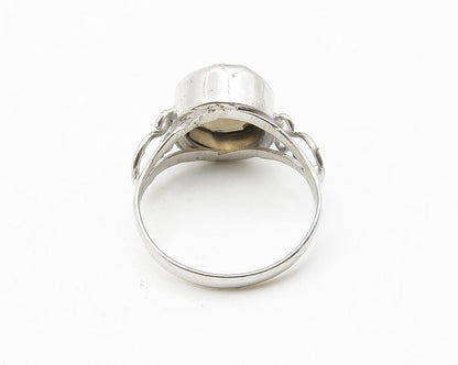 925 Sterling Silver  Faceted Smoky Topaz Shiny Petite Band Ring Sz 6  RG10282