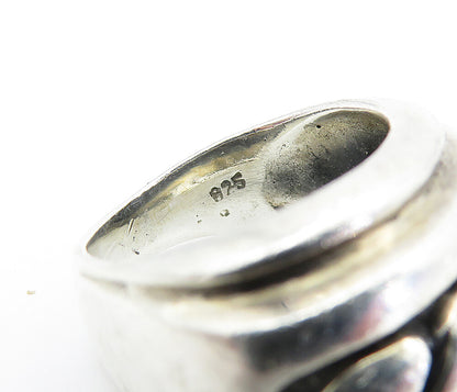 925 Sterling Silver  Vintage Shiny Twist Dome Tapered Band Ring Sz 6.5  RG5877