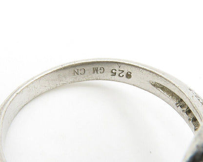 925 Sterling Silver  Sparkling Cubic Zirconia Cocktail Ring Sz 8  RG14692