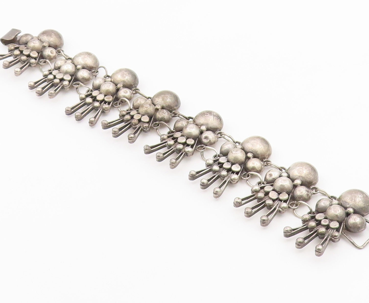 925 Sterling Silver Vintage Bracelet TAXCO Bubble Doll Cluster Link  BT12158
