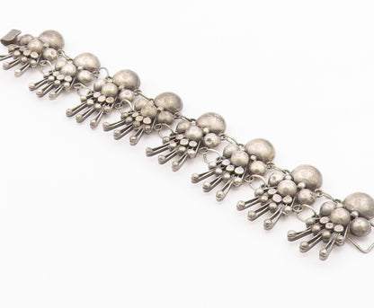925 Sterling Silver Vintage Bracelet TAXCO Bubble Doll Cluster Link  BT12158