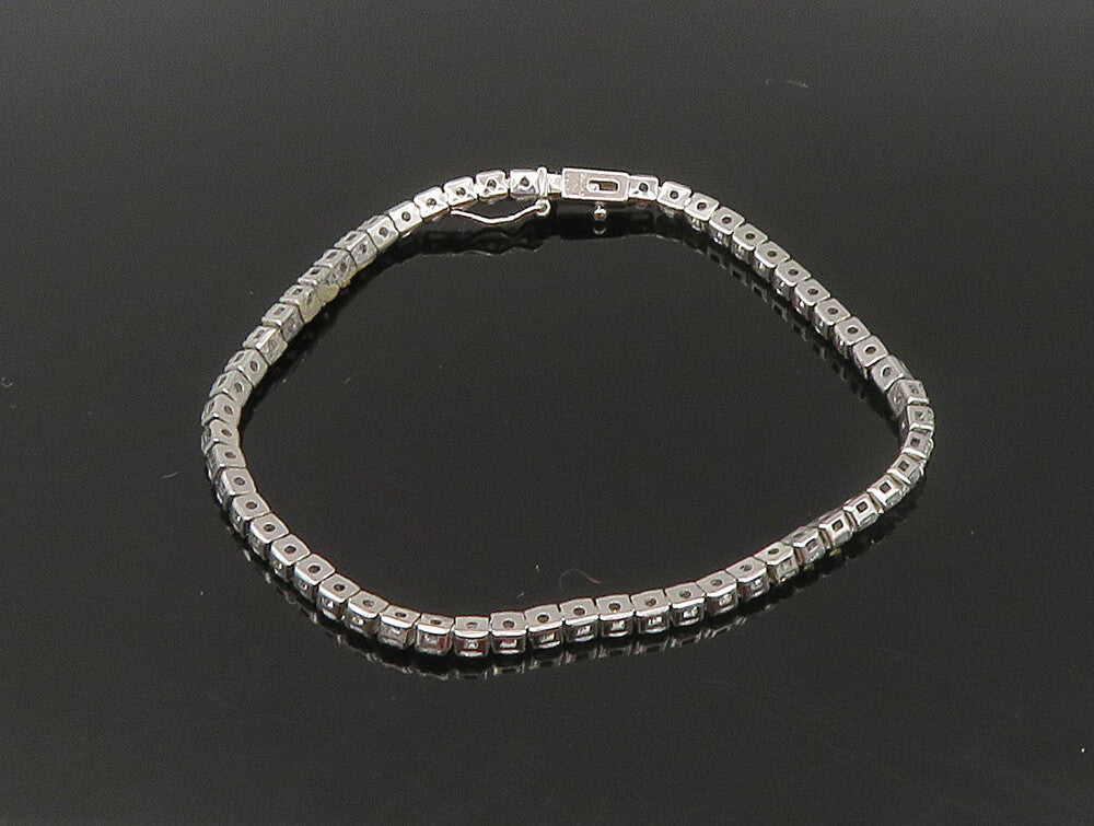 925 Sterling Silver  Round Cut White Cubic Zirconia Tennis Bracelet  BT1112