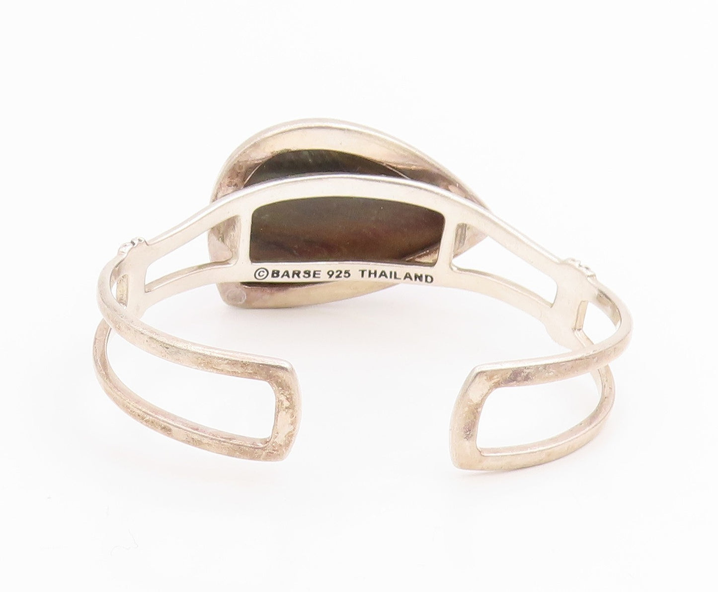 925 Sterling Silver Vintage Bracelet MELANIE BARSE Faceted Gemstone Cuff BT11843