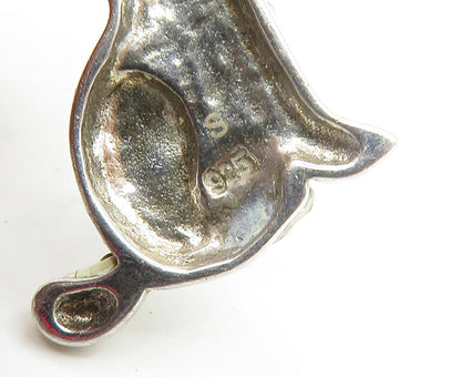 925 Sterling Silver  Vintage Cubic Zirconia Spotted Dog Pendant  PT13783