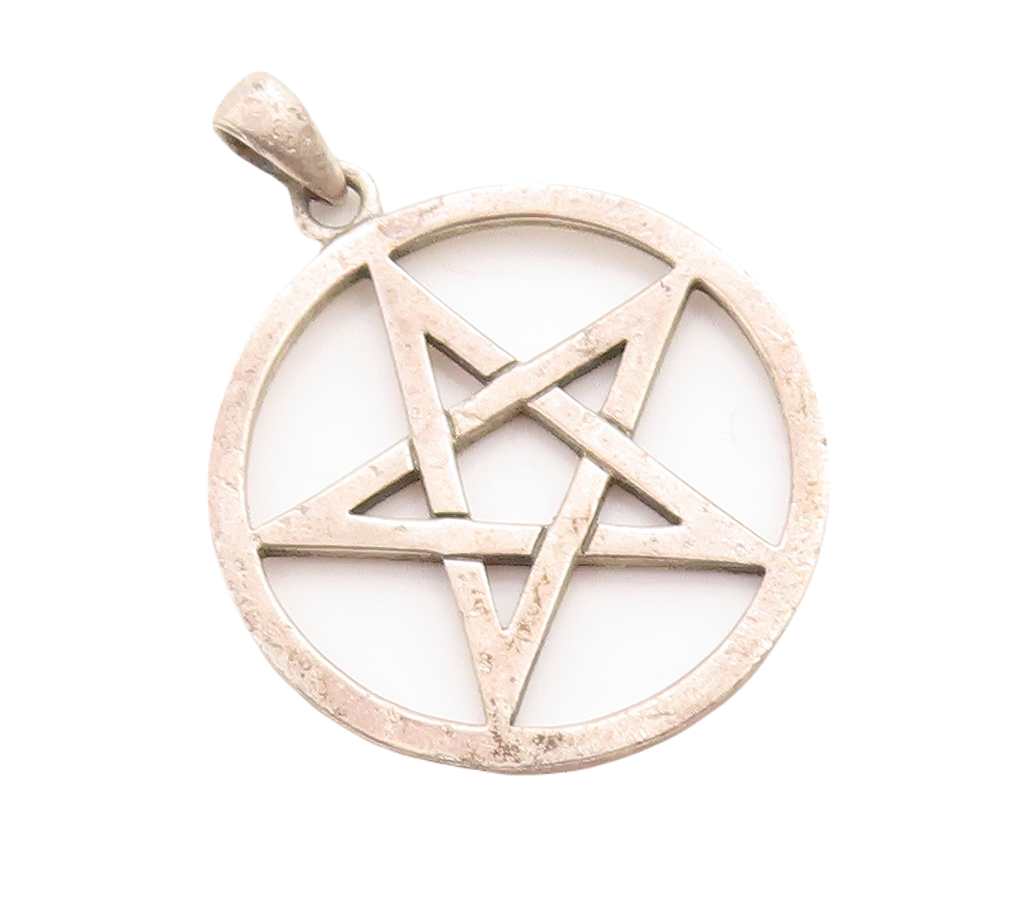925 Sterling Silver Vintage Pendant PETER STONE Cutout Star Inside Ring  PT23786