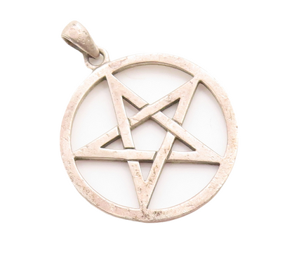 925 Sterling Silver Vintage Pendant PETER STONE Cutout Star Inside Ring  PT23786