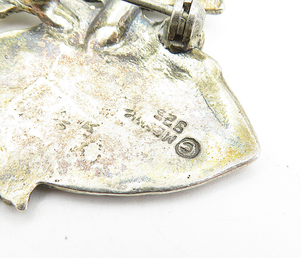 925 Sterling Silver  Vintage Antique Girl With Watering Can Brooch Pin  BP2560