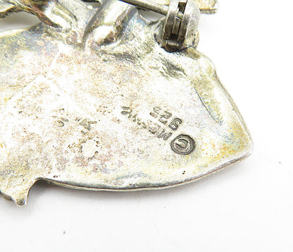 925 Sterling Silver  Vintage Antique Girl With Watering Can Brooch Pin  BP2560