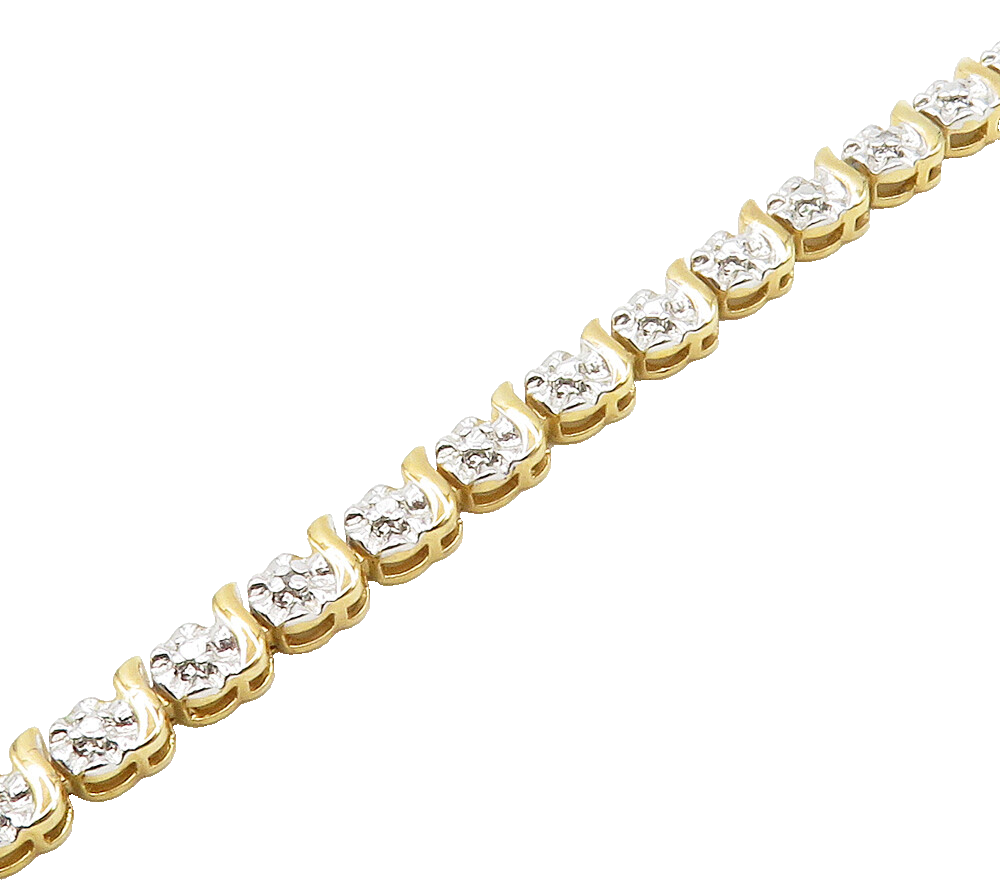 ROSS SIMON 925 Silver  Genuine Diamonds Gold Plated Chain Bracelet  BT6437